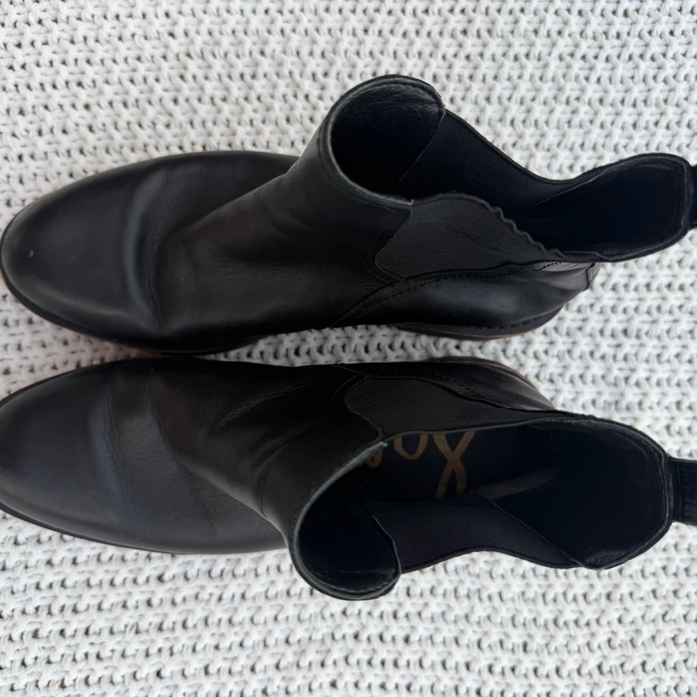 Sam Edelman Black Leather Chunky Chelsea Ankle Boots Size 8 - Picture 6 of 6